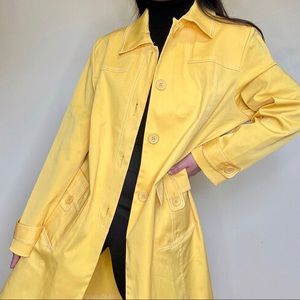 Nine West Trench Coat in Bright Yellow